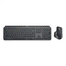 Front. Logitech - MX Keys Combo for Business Full-size Wireless Keyboard and Mouse Bundle for Windows/Mac/Chrome/Linux - Graphite.