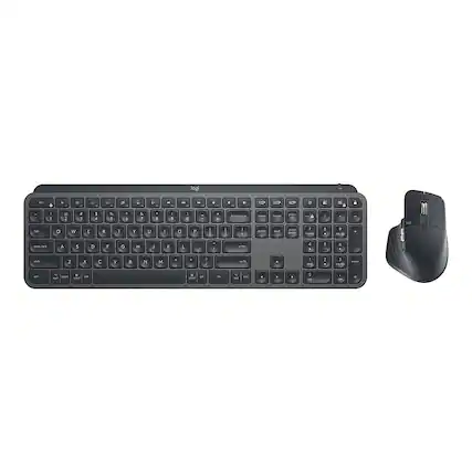 Front. Logitech - MX Keys Combo for Business Full-size Wireless Keyboard and Mouse Bundle for Windows/Mac/Chrome/Linux - Graphite.