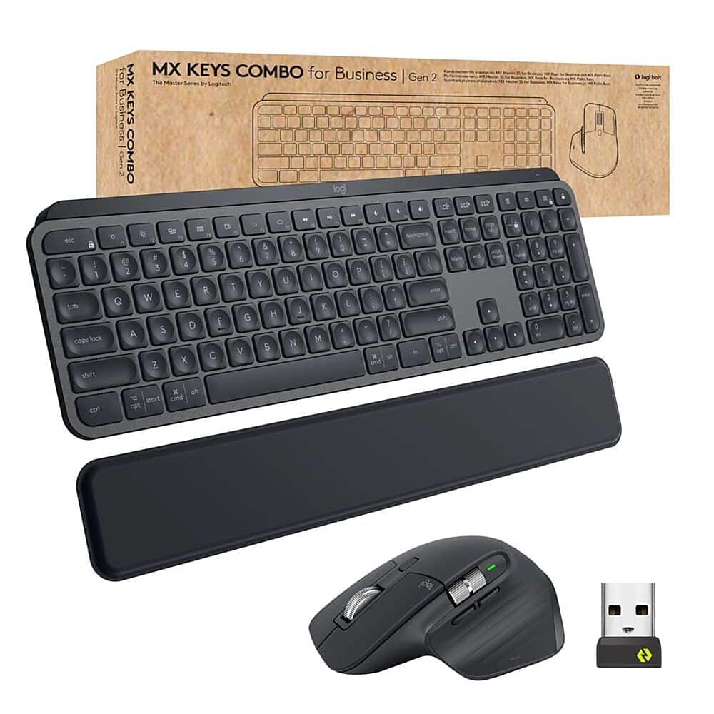 Alt View 14. Logitech - MX Keys Combo for Business Full-size Wireless Keyboard and Mouse Bundle for Windows/Mac/Chrome/Linux - Graphite.