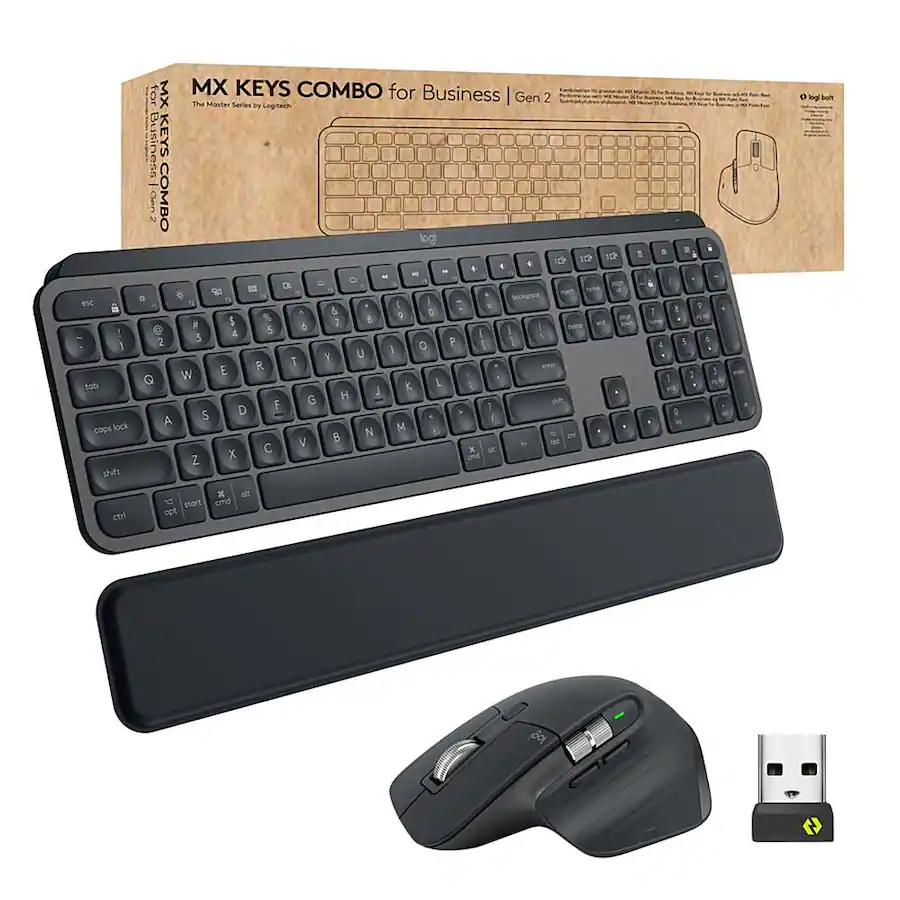 Logitech MX Keys Combo for Business Full size Wireless Scissor Keyboard ...