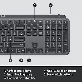 Logitech MX Keys Combo for Business Full size Wireless Scissor Logitech MX Keys Combo for Business Full size Wireless Scissor