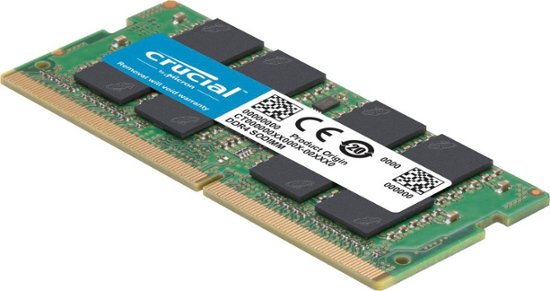 Barrette mémoire SODIMM 8Go DDR4 Crucial PC4-25600 (3200 Mhz) (Vert)