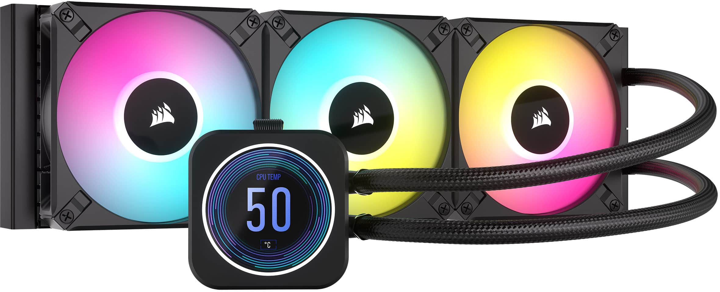 CORSAIR – iCUE H150i ELITE LCD XT 120mm Fans + 360mm Radiator Liquid Cooling System with IPS LCD Screen – Black Sansujyuku sansujyuku.com