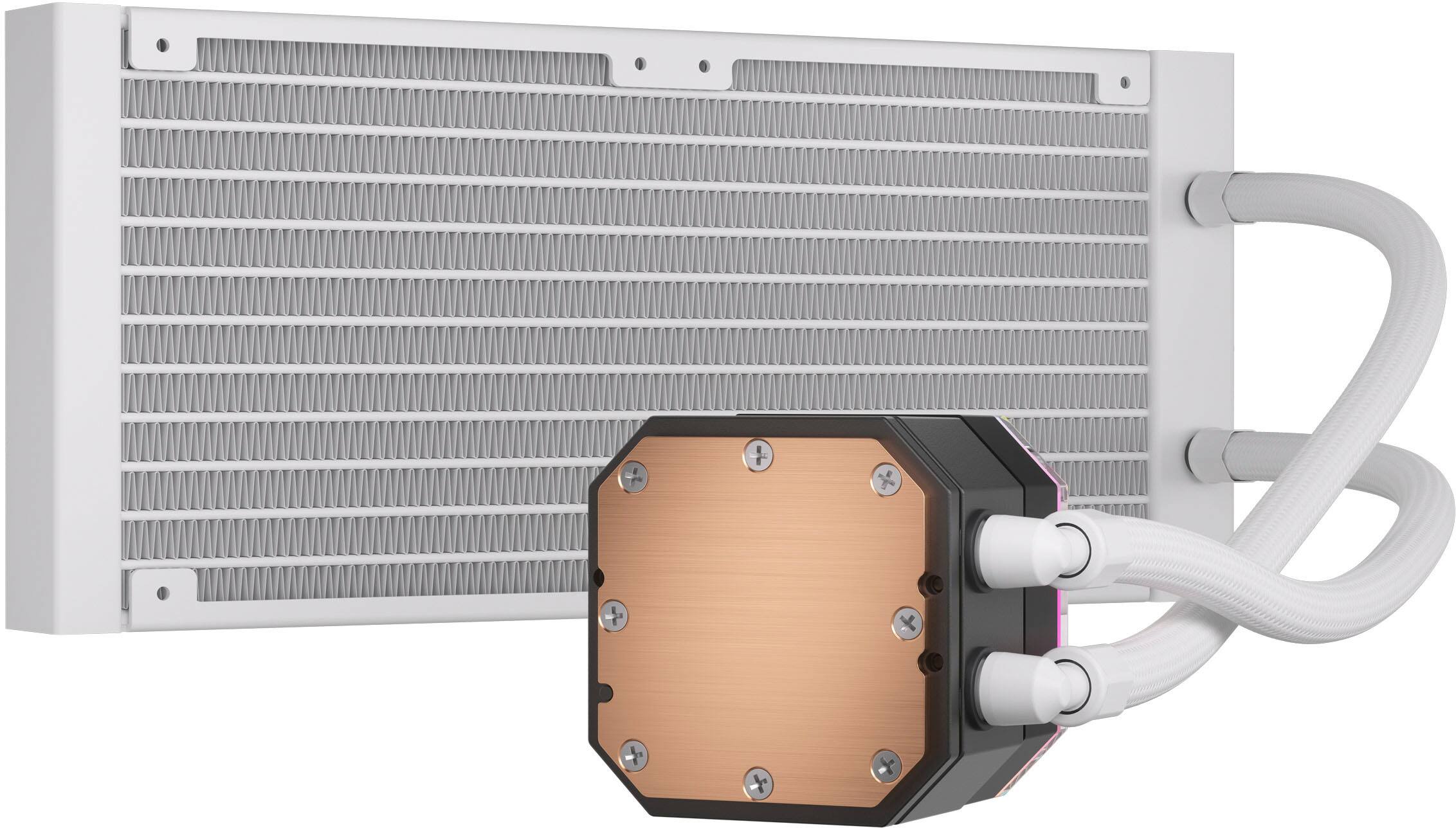 Alt View 12. CORSAIR - iCUE H100i ELITE CAPELLIX XT Liquid CPU Cooler with RGB Lighting - White.
