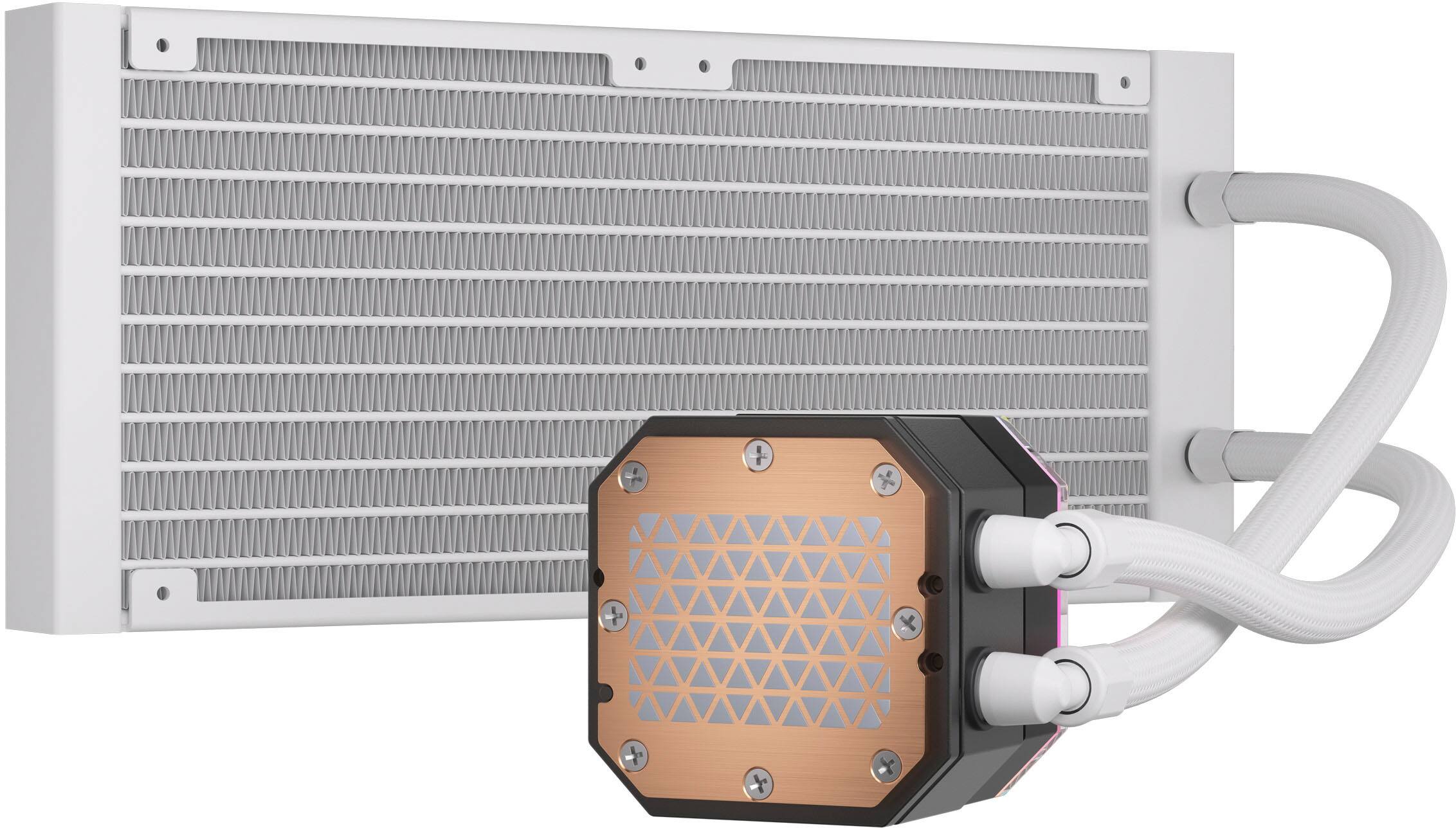 Alt View 17. CORSAIR - iCUE H100i ELITE CAPELLIX XT Liquid CPU Cooler with RGB Lighting - White.