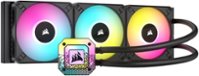 CORSAIR - iCUE H150i ELITE CAPELLIX XT 120mm Fans + 360mm Radiator Liquid Cooling System with ultra-bright CAPELLIX RGB LEDs - Black - Front_Zoom