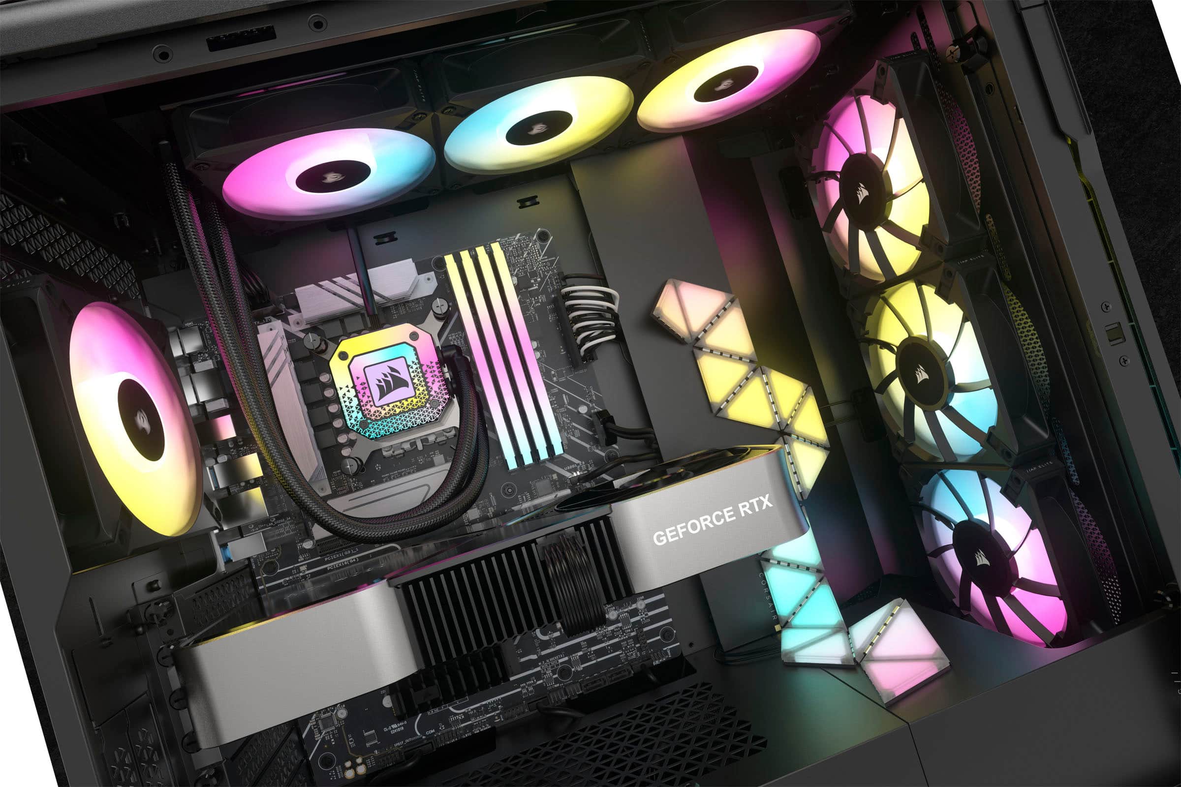 Alt View 22. CORSAIR - iCUE H150i ELITE CAPELLIX XT 120mm Fans + 360mm Radiator Liquid Cooling System with ultra-bright CAPELLIX RGB LEDs - Black.