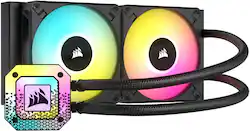 CORSAIR - iCUE H100i ELITE CAPELLIX XT 120mm Fans + 240mm Radiator Liquid Cooling System with ultra-bright CAPELLIX RGB LEDs - Black - Front_Zoom