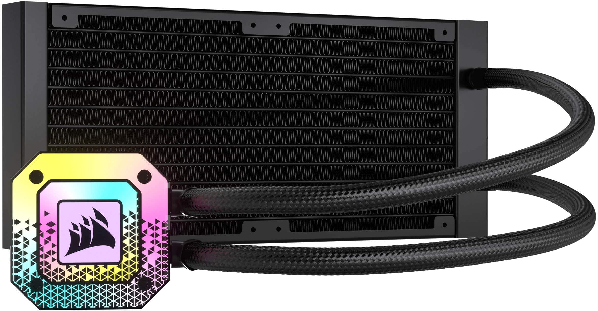 Alt View 11. CORSAIR - iCUE H100i ELITE CAPELLIX XT 120mm Fans + 240mm Radiator Liquid Cooling System with ultra-bright CAPELLIX RGB LEDs - Black.