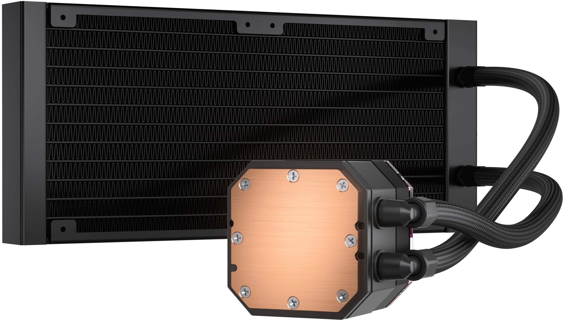 Alt View 12. CORSAIR - iCUE H100i ELITE CAPELLIX XT 120mm Fans + 240mm Radiator Liquid Cooling System with ultra-bright CAPELLIX RGB LEDs - Black.