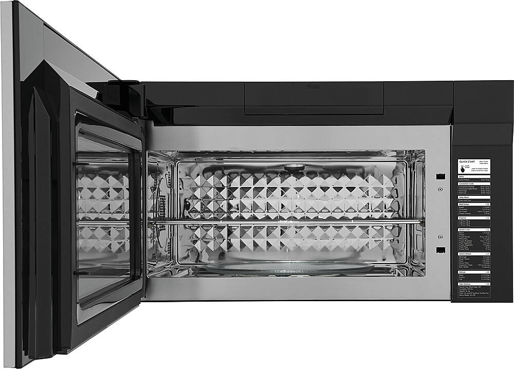 Left. Frigidaire - Professional 1.9 Cu. Ft. Over-the Range Microwave with Air Fry - Smudge-Proof Stainless Steel.