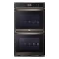 LG - 30-in Wide Smart Built-In Electric Convection Double Wall Oven with Air Fry - Black Stainless Steel