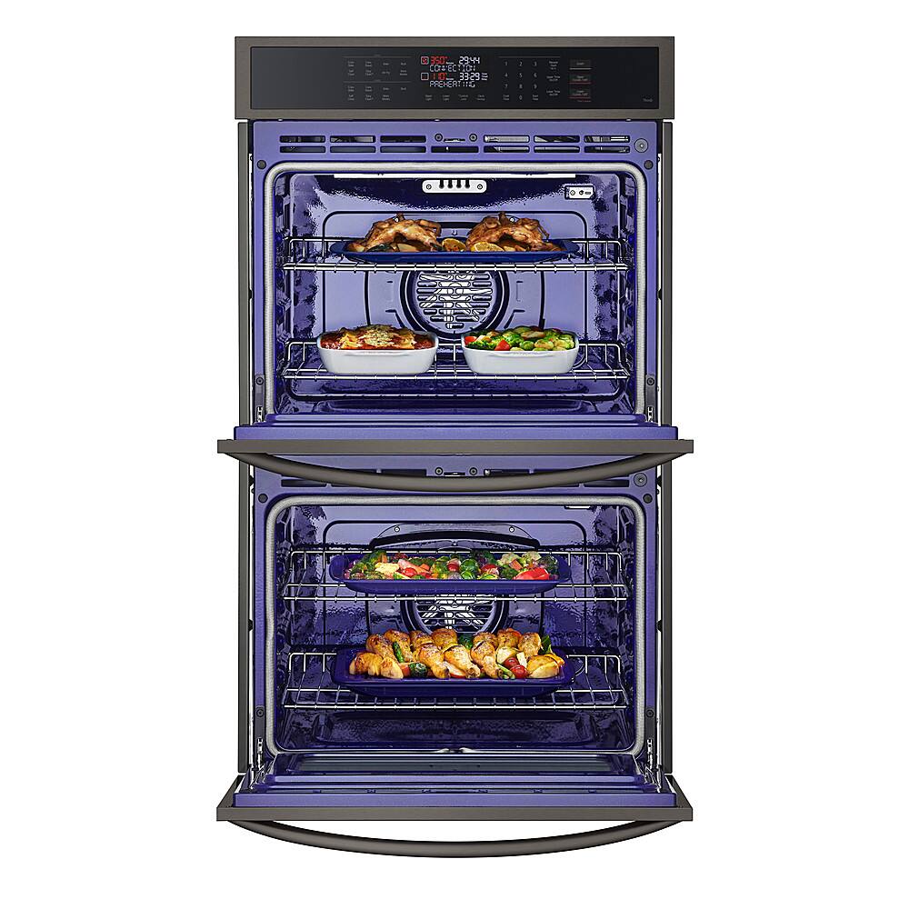 Alt View 13. LG - 30" Smart Built-In Electric Convection Double Wall Oven with Air Fry - Black Stainless Steel.