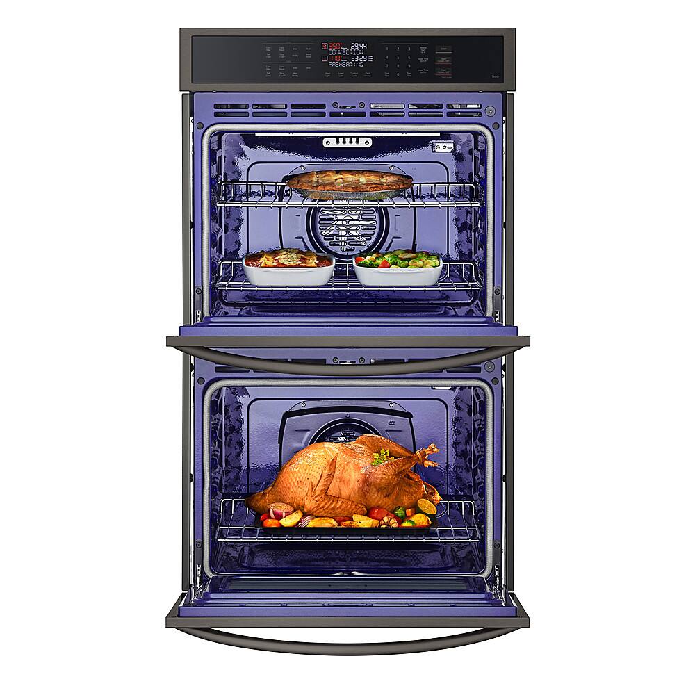 Alt View 14. LG - 30" Smart Built-In Electric Convection Double Wall Oven with Air Fry - Black Stainless Steel.