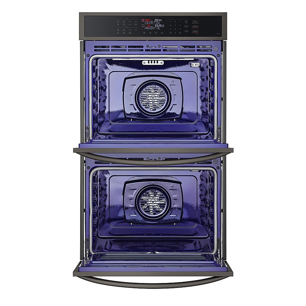 Alt View 1. LG - 30" Smart Built-In Electric Convection Double Wall Oven with Air Fry - Black Stainless Steel.