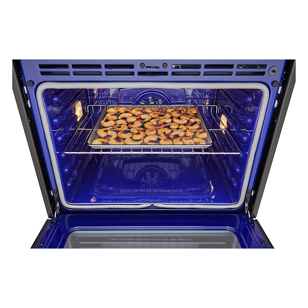 Alt View 20. LG - 30" Smart Built-In Electric Convection Double Wall Oven with Air Fry - Black Stainless Steel.