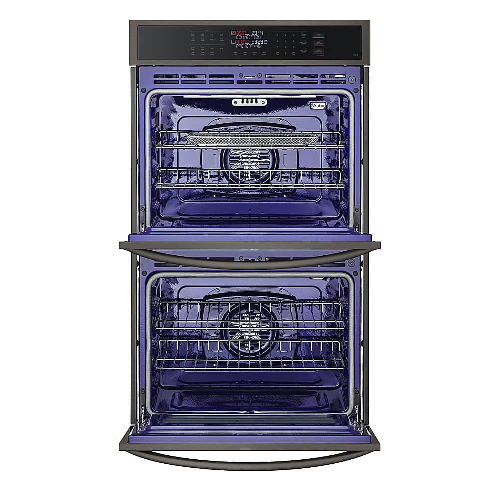 Alt View 2. LG - 30" Smart Built-In Electric Convection Double Wall Oven with Air Fry - Black Stainless Steel.
