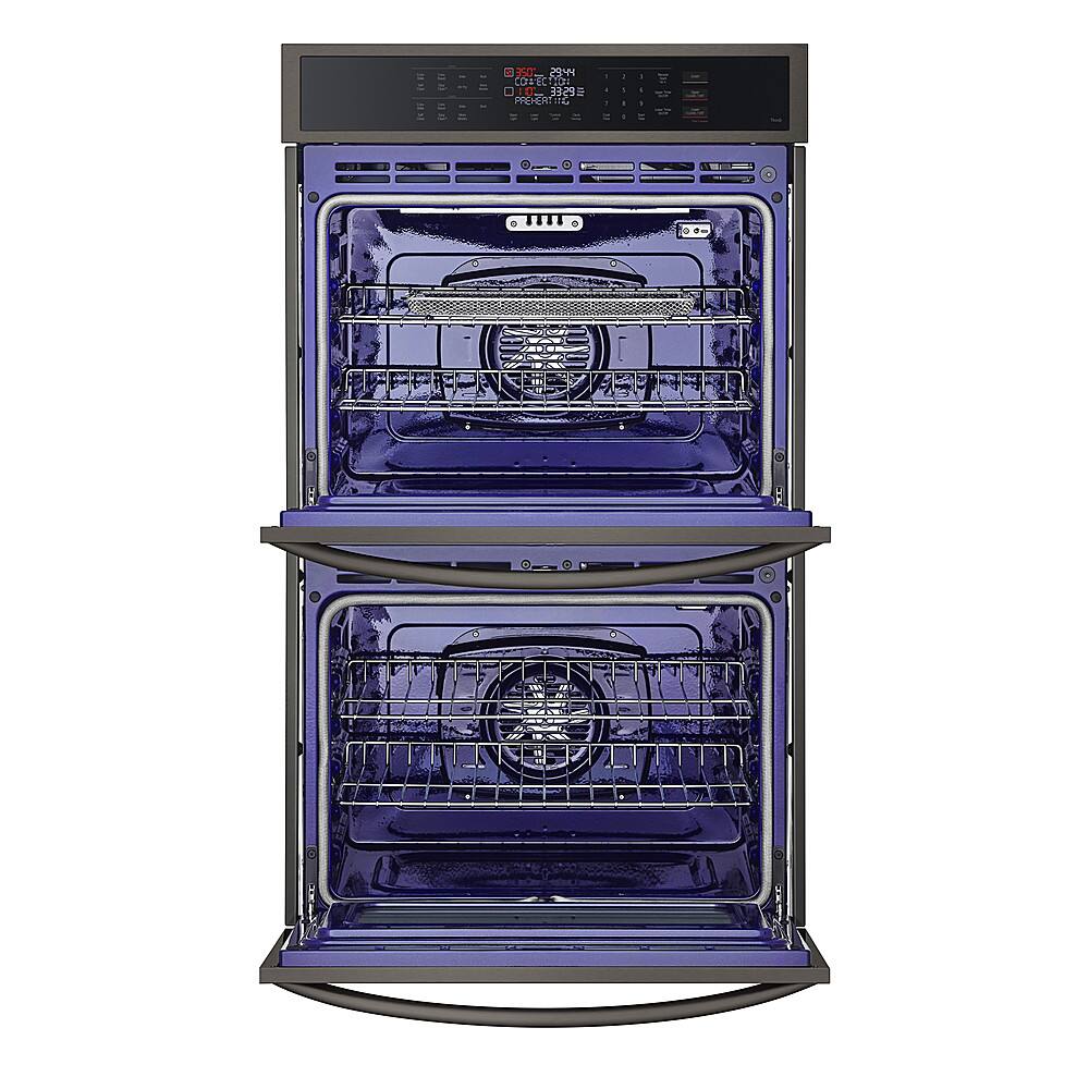 Alt View 2. LG - 30" Smart Built-In Electric Convection Double Wall Oven with Air Fry - Black Stainless Steel.