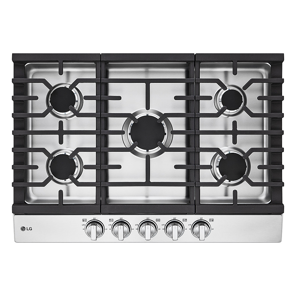 GE 30-in 5 Burners Stainless Steel Gas Cooktop in the Gas Cooktops