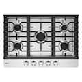 LG - 30-in Wide Built-In Gas Cooktop with 5 Burners and EasyClean - Stainless Steel