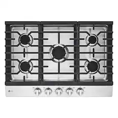 Front. LG - 30" Built-In Gas Cooktop with 5 Burners and EasyClean - Stainless Steel.