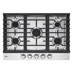 LG - 30" Built-In Gas Cooktop with 5 Burners and EasyClean - Stainless Steel - Front_Zoom