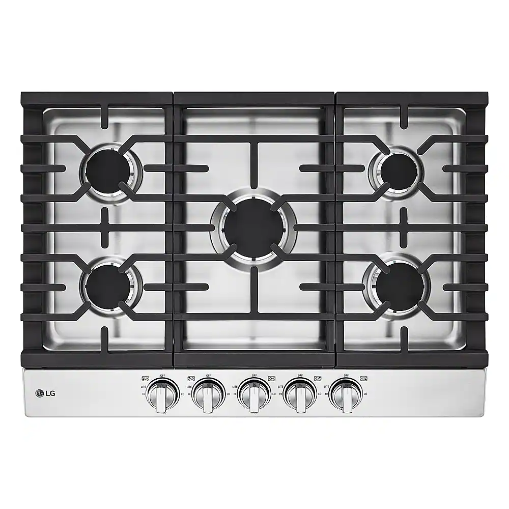 LG - 30" Built-In Gas Cooktop with 5 Burners and EasyClean - Stainless Steel