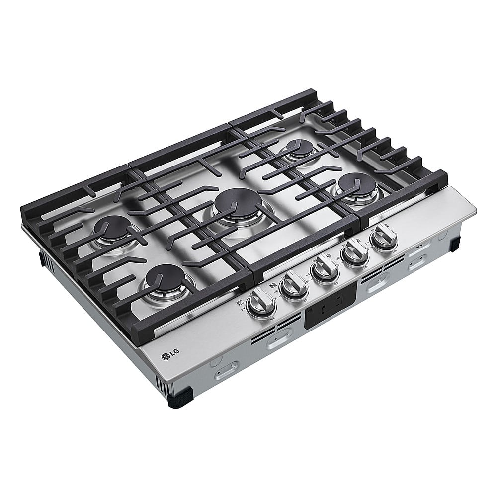 Alt View 13. LG - 30" Built-In Gas Cooktop with 5 Burners and EasyClean - Stainless Steel.