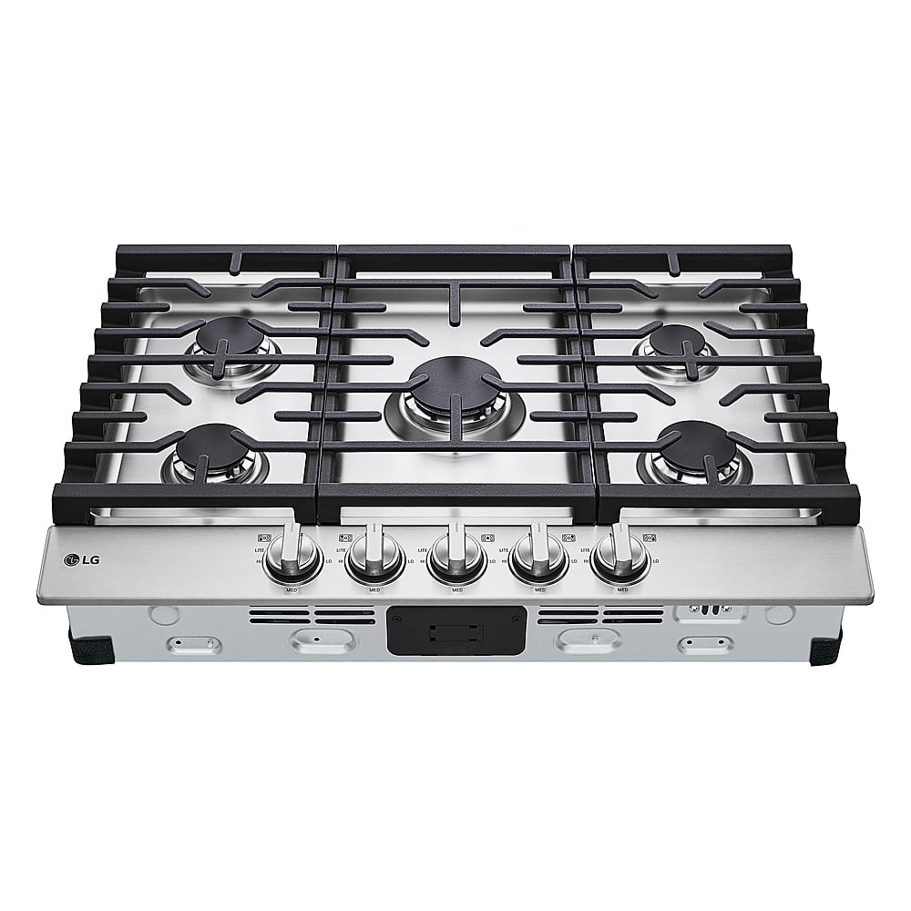 Alt View 14. LG - 30" Built-In Gas Cooktop with 5 Burners and EasyClean - Stainless Steel.