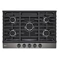LG - 30-in Wide Built-In Gas Cooktop with 5 Burners and EasyClean - Black Stainless Steel