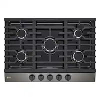 LG - 30" Built-In Gas Cooktop with 5 Burners and EasyClean - Black Stainless Steel - Front_Zoom