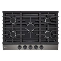 LG - 30" Built-In Gas Cooktop with 5 Burners and EasyClean - Black Stainless Steel - Front_Zoom