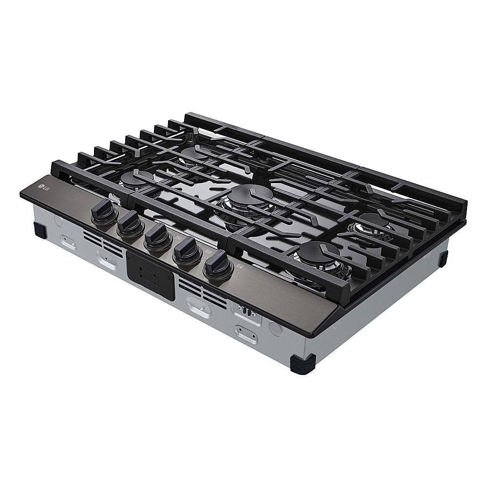 Alt View 12. LG - 30" Built-In Gas Cooktop with 5 Burners and EasyClean - Black Stainless Steel.