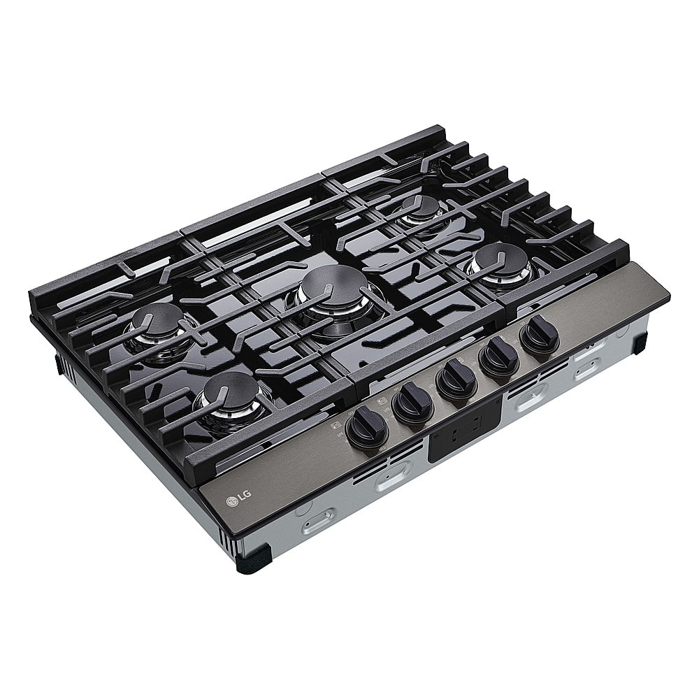 Alt View 13. LG - 30" Built-In Gas Cooktop with 5 Burners and EasyClean - Black Stainless Steel.