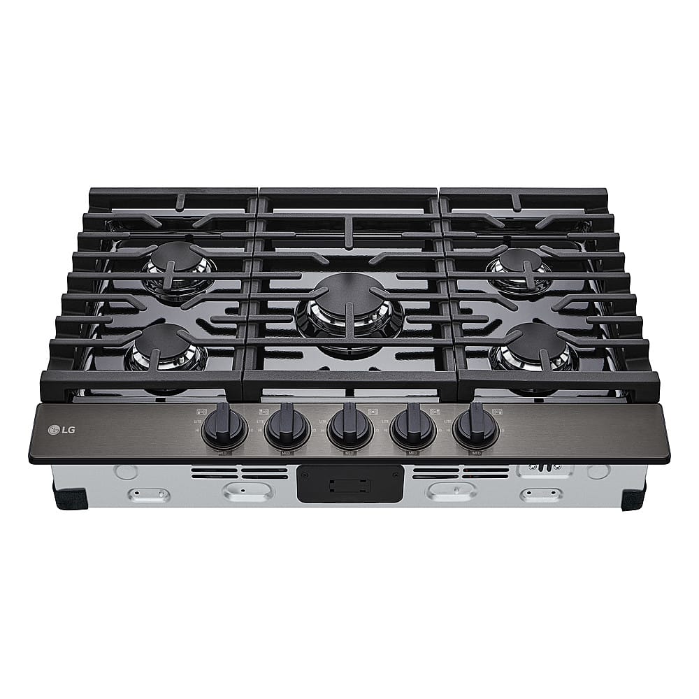 Alt View 14. LG - 30" Built-In Gas Cooktop with 5 Burners and EasyClean - Black Stainless Steel.