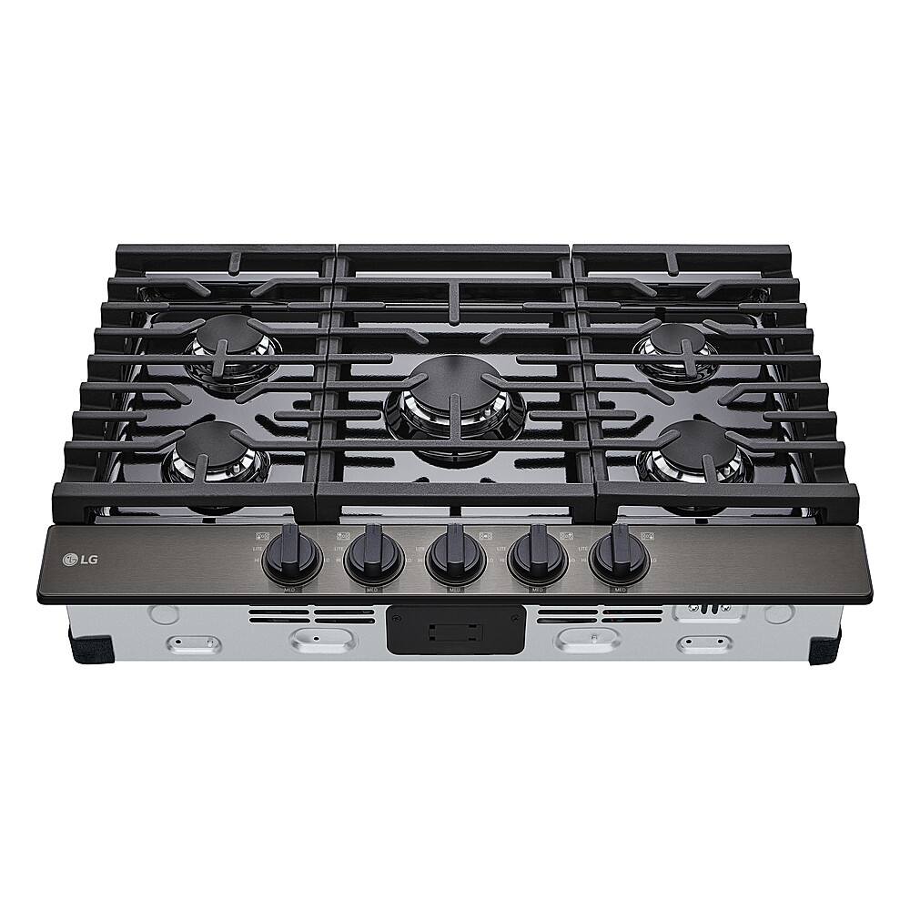 Alt View 14. LG - 30" Built-In Gas Cooktop with 5 Burners and EasyClean - Black Stainless Steel.