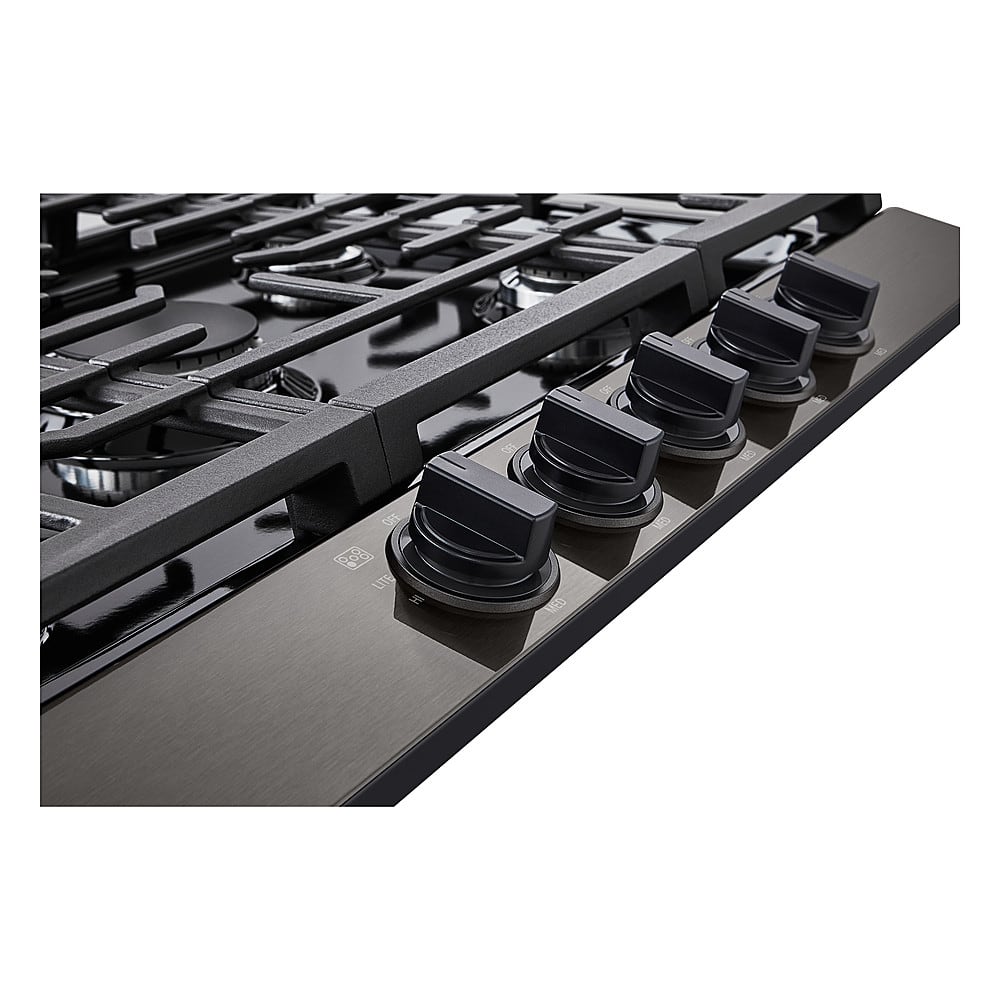 Alt View 16. LG - 30" Built-In Gas Cooktop with 5 Burners and EasyClean - Black Stainless Steel.