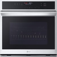 LG - 30" Smart Built-In Single Electric Convection Wall Oven with Air Fry - Stainless Steel - Front_Zoom