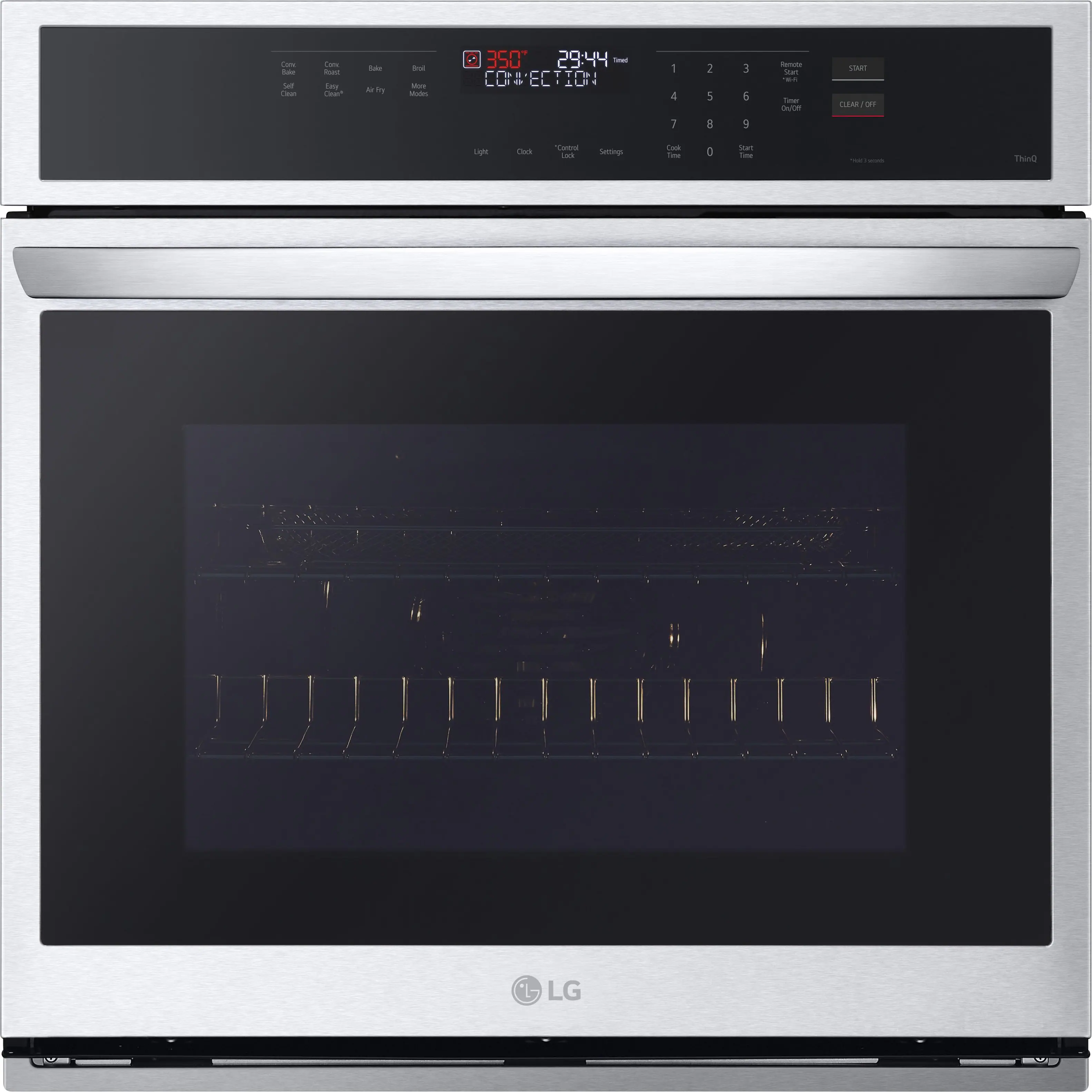 Front. LG - 30" Smart Built-In Single Electric Convection Wall Oven with Air Fry - Stainless Steel.