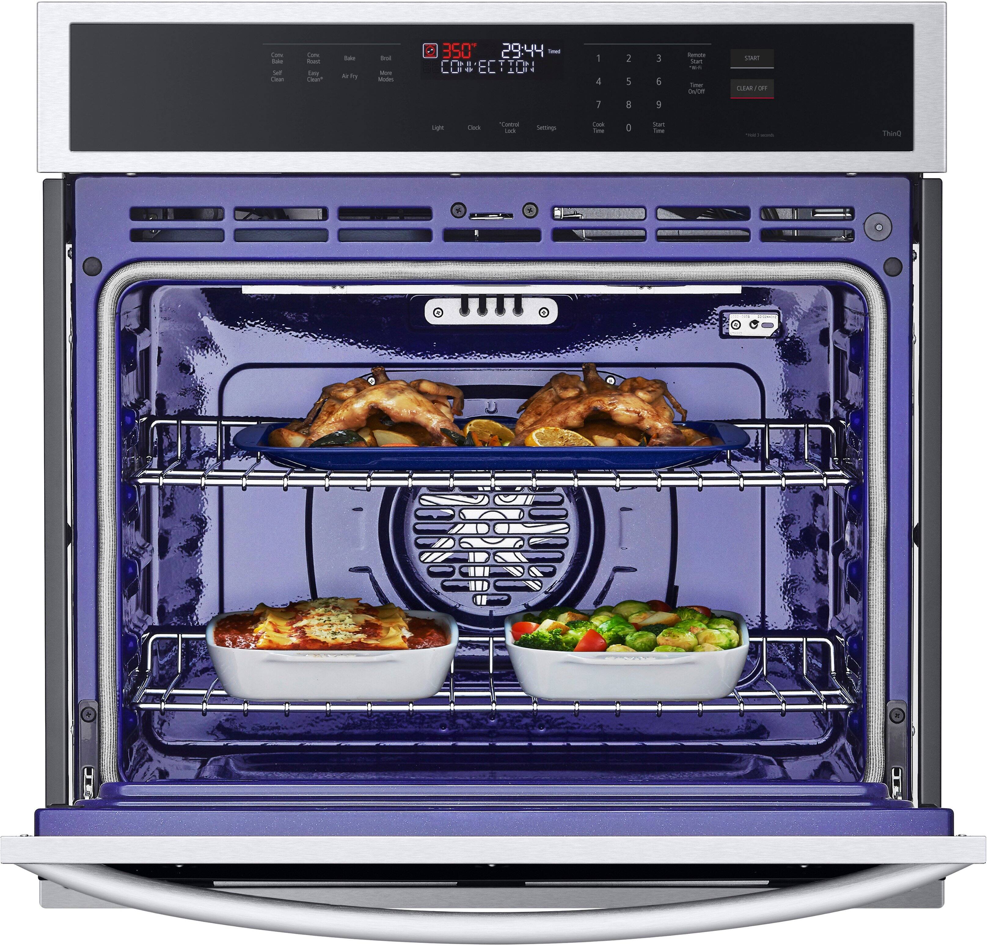 Alt View 14. LG - 30" Smart Built-In Single Electric Convection Wall Oven with Air Fry - Stainless Steel.