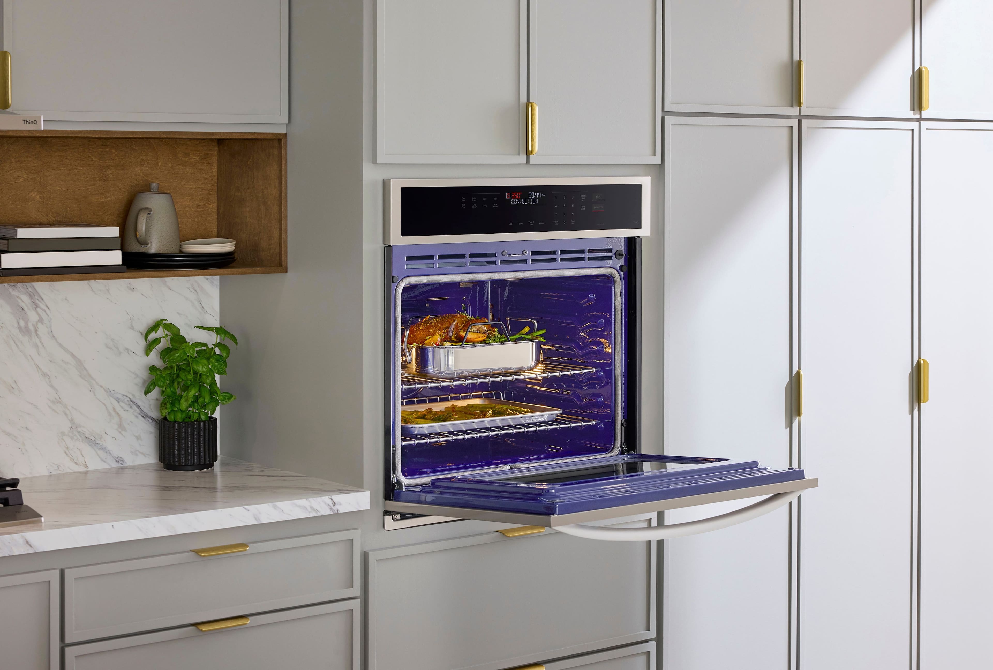 Alt View 24. LG - 30" Smart Built-In Single Electric Convection Wall Oven with Air Fry - Stainless Steel.