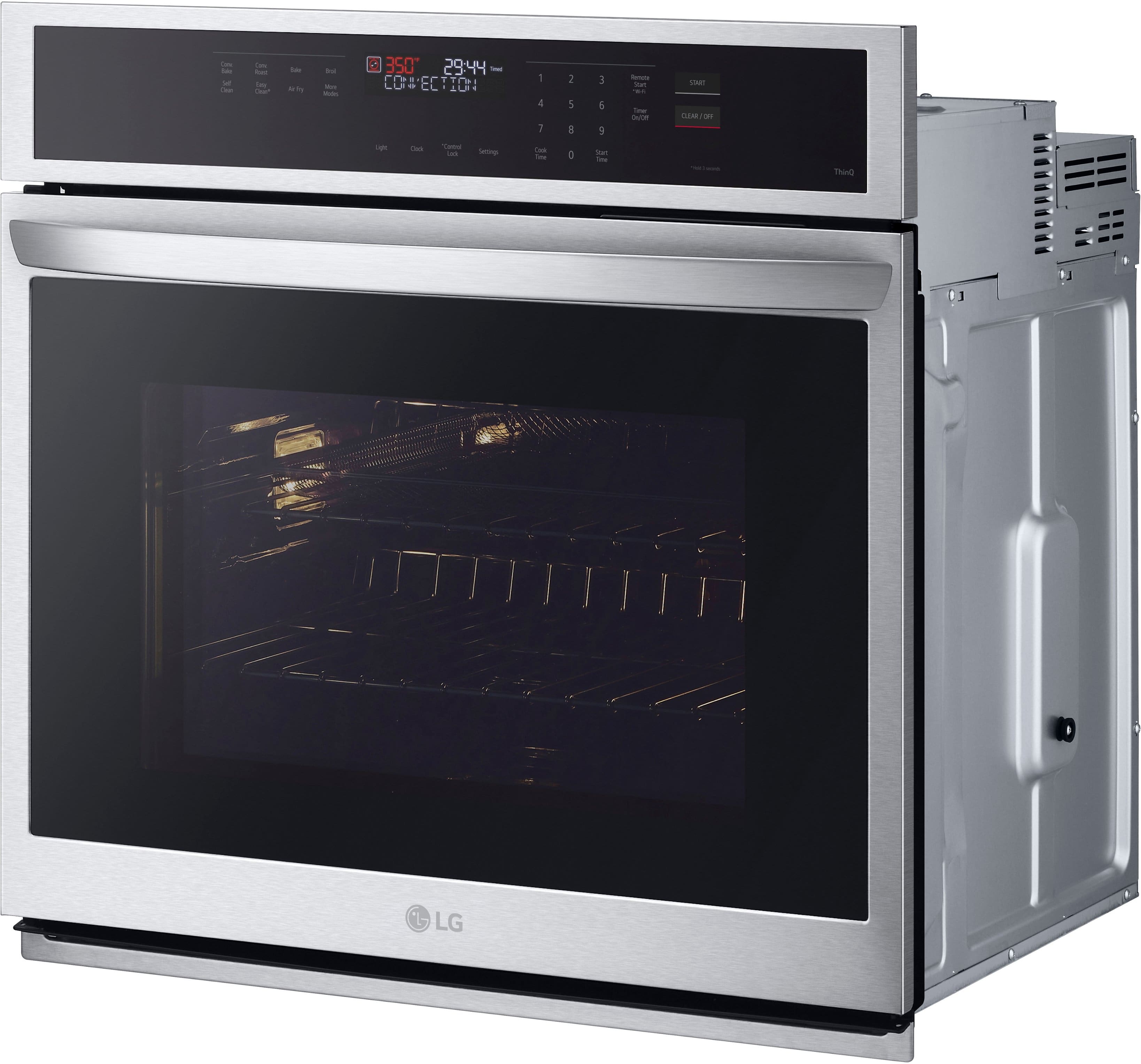 Alt View 2. LG - 30" Smart Built-In Single Electric Convection Wall Oven with Air Fry - Stainless Steel.