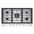 LG - 36-in Wide Built-In Smart Gas Cooktop with 5 Burners and EasyClean - Stainless Steel