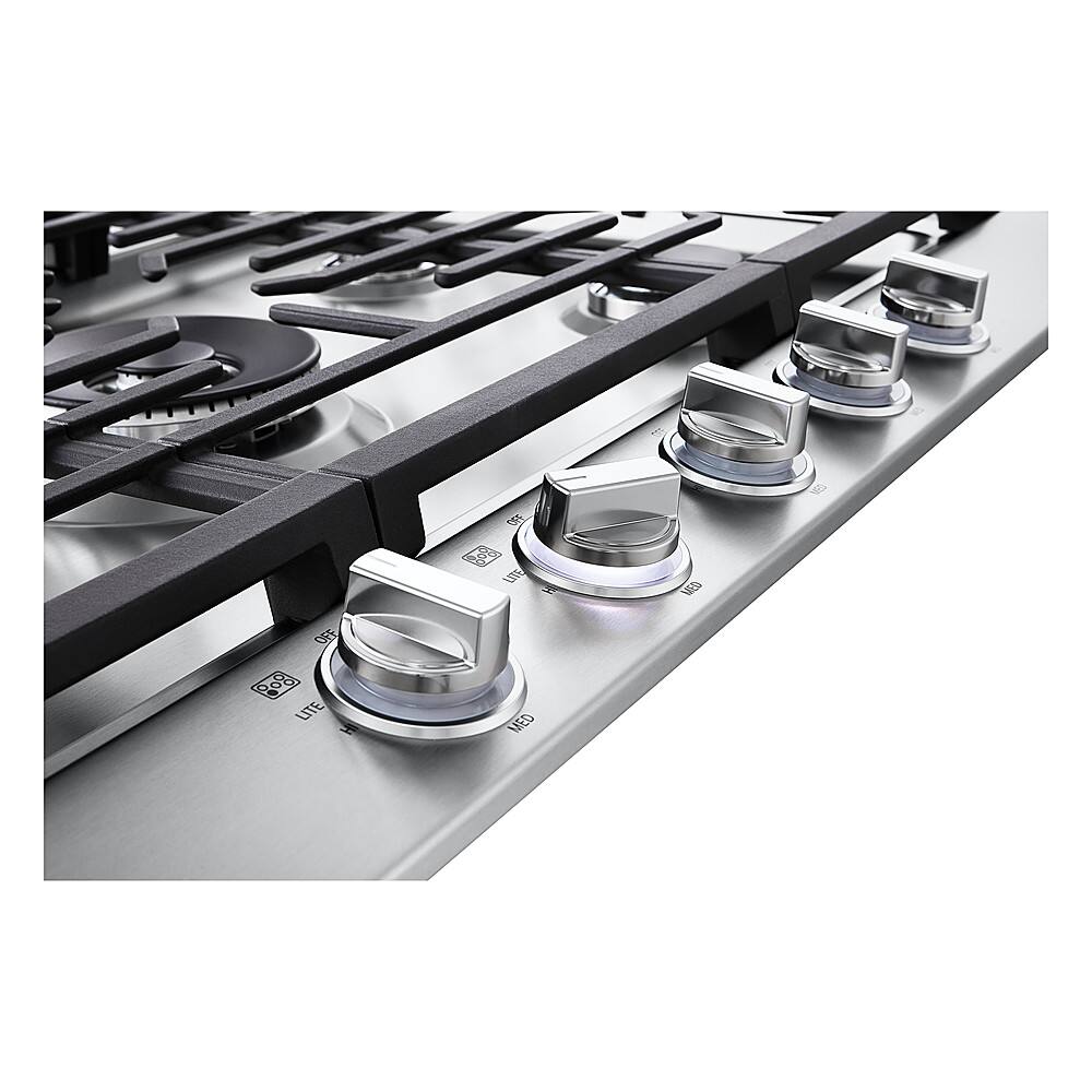 Alt View 20. LG - 36" Built-In Smart Gas Cooktop with 5 Burners and EasyClean - Stainless Steel.