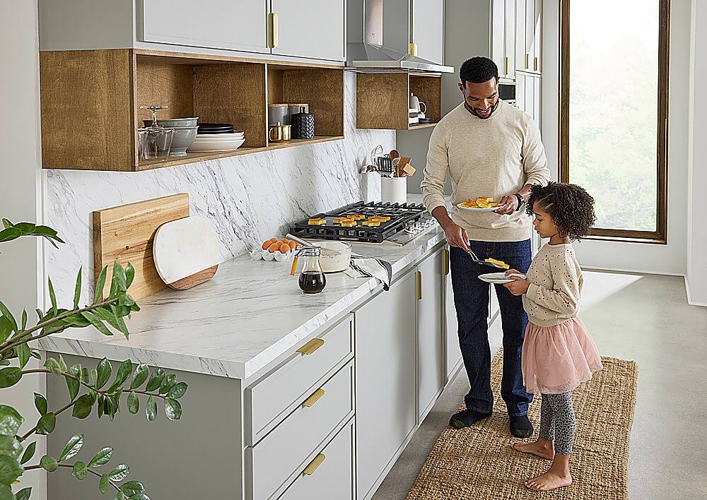 Alt View 23. LG - 36" Built-In Smart Gas Cooktop with 5 Burners and EasyClean - Stainless Steel.