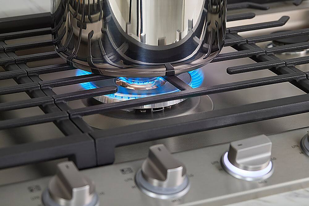 Alt View 28. LG - 36" Built-In Smart Gas Cooktop with 5 Burners and EasyClean - Stainless Steel.