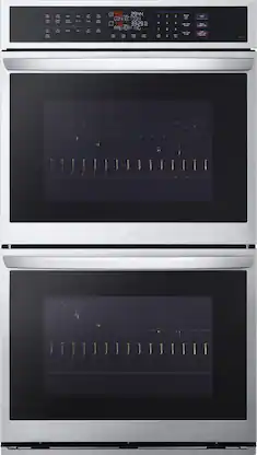 LG - 30" Smart Built-In Electric Double Wall Oven with Steam Sous Vide - Stainless Steel