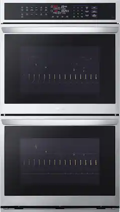 LG - 30" Smart Built-In Electric Double Wall Oven with Steam Sous Vide - Stainless Steel