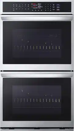 Front. LG - 30" Built-In Electric Double Wall Oven with Steam Sous Vide - Stainless Steel.