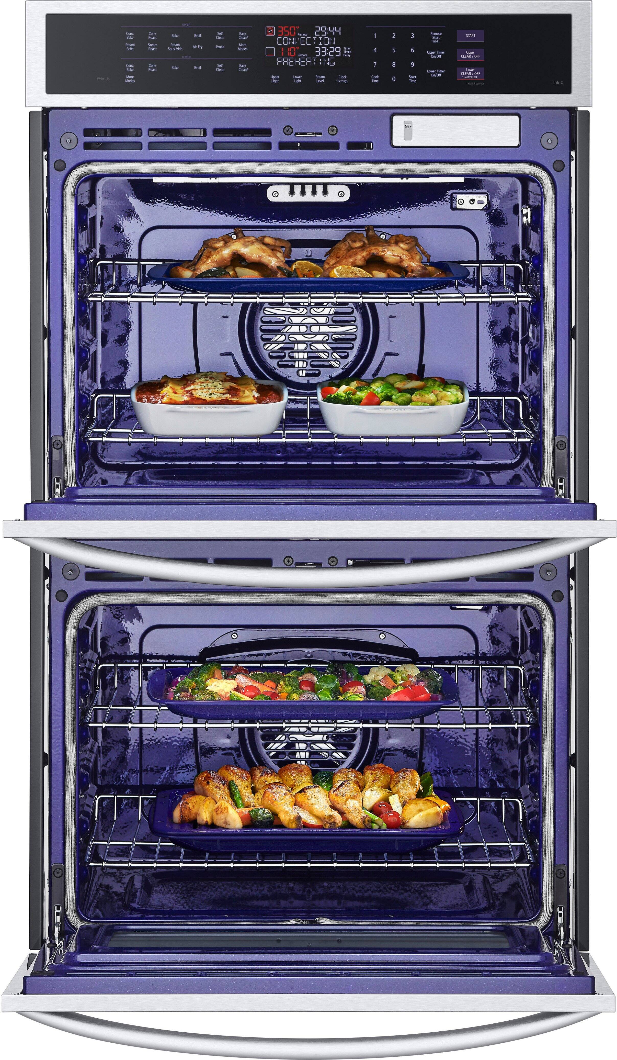 Alt View 11. LG - 30" Built-In Electric Double Wall Oven with Steam Sous Vide - Stainless Steel.
